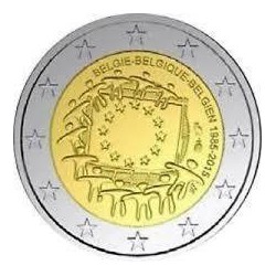 2 Euros Bélgica 2015 Bandera