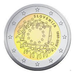 2 Euros Eslovenia 2015 Bandera