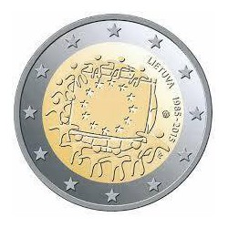 2 Euros Lituania 2015 Bandera