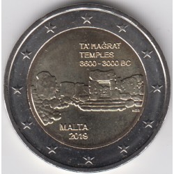 2 EUROS MALTA 2019 "TEMPLOS"